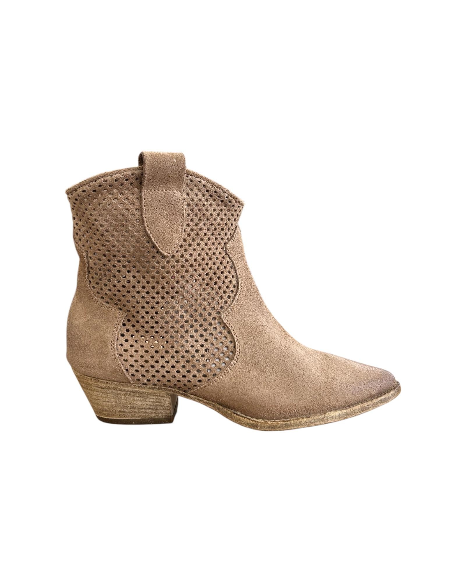 Stivaletto Texano traforato Tortora 6510 TORTORA NICHE 