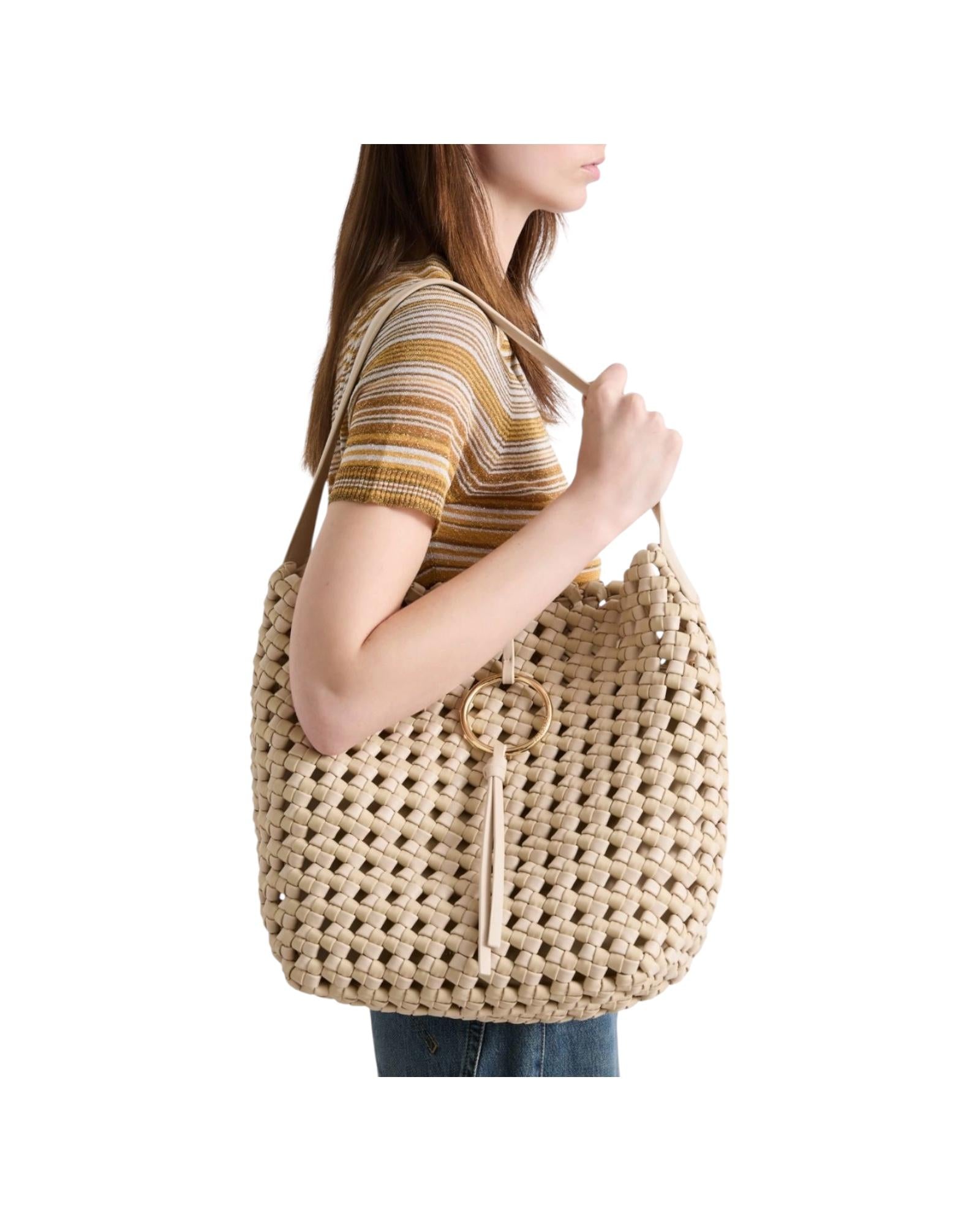 Borsa in tessuto intrecciato Beige BARCA 001 MARELLA 