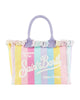 Vanity bag in multicolor striped cotton canvas