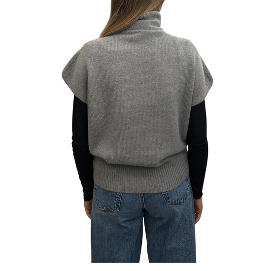 Gilet Over collo alto in cashemre Grigio 85886 114 RETOIS 