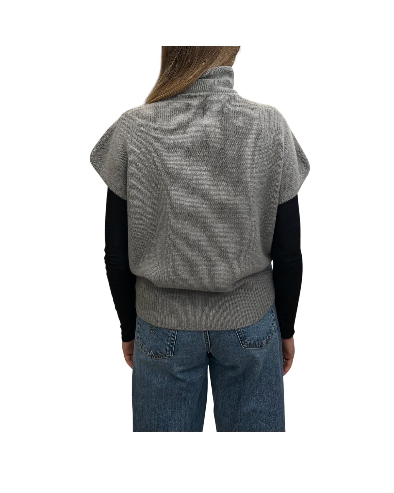Gilet Over collo alto in cashemre Grigio 85886 114 RETOIS 