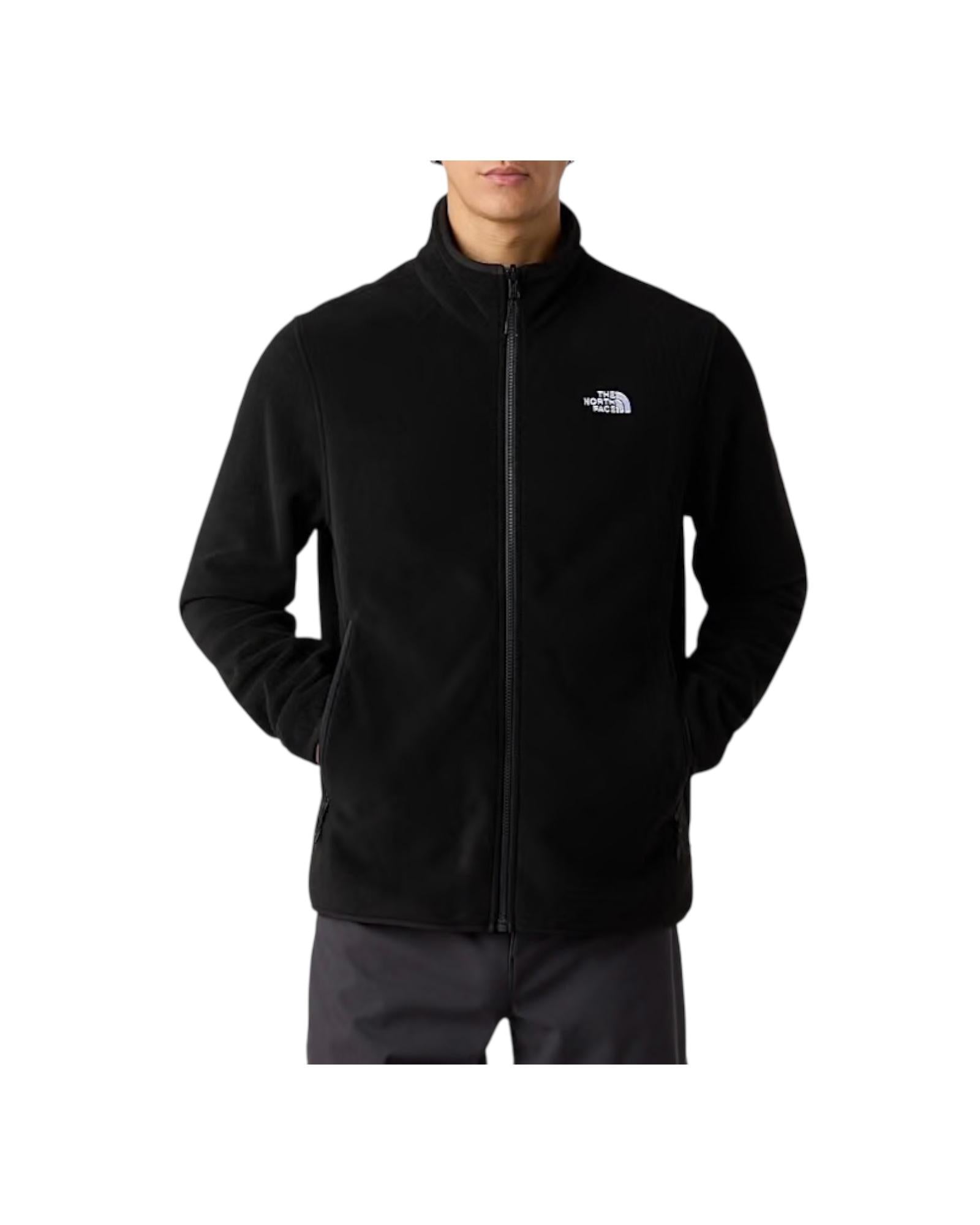 Pile Glacier con cerniera integrale uomo Black NF0A8D0R BLACK THE NORTH FACE 