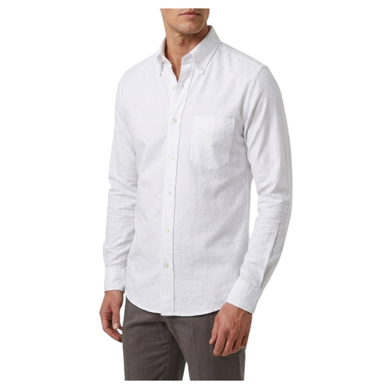Camicia Uomo in cotone Bianco B4748 1 BASTONCINO 