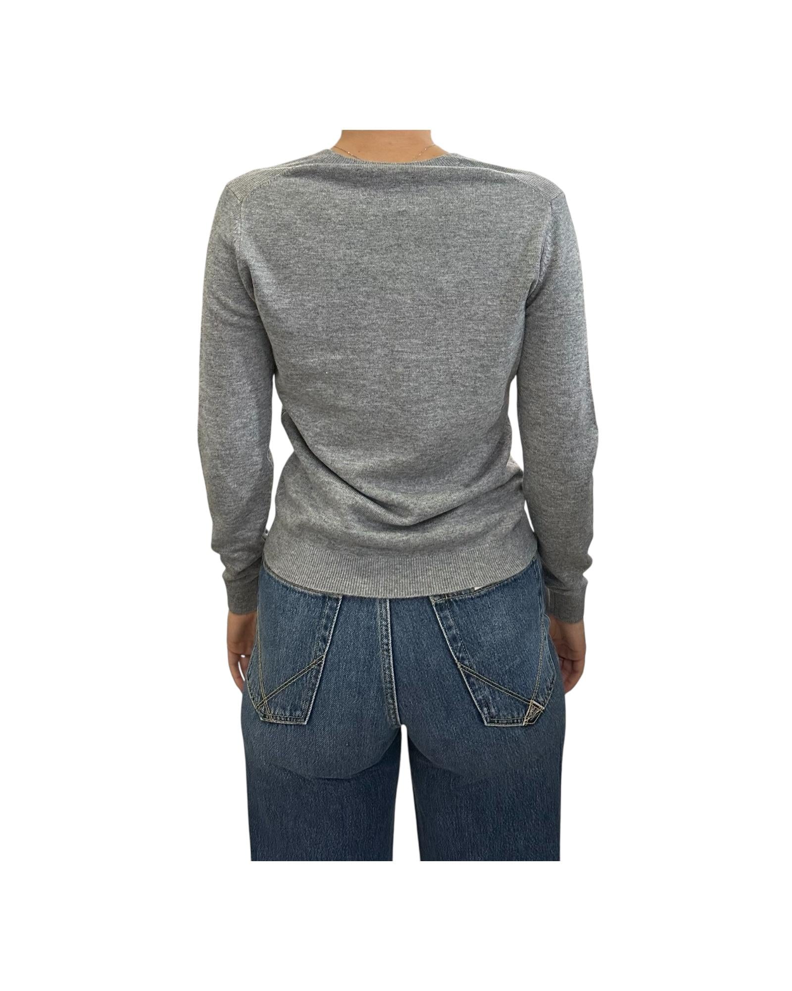 Maglione scollo a V grigio chiaro 97621 040 CAVALIERI MILANO 