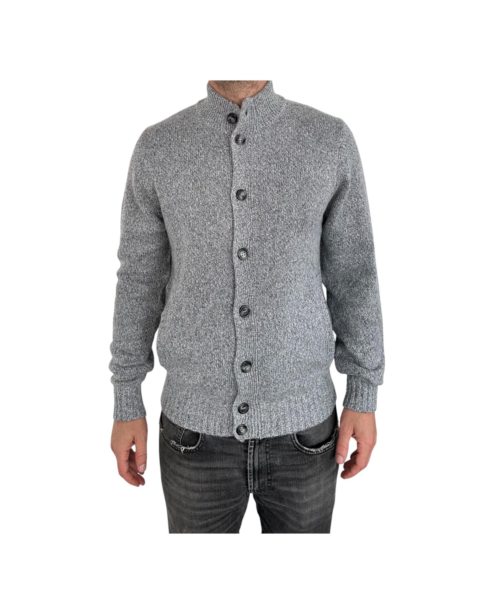 Cardigan con bottoni misto lana Grigio chiaro 87077 402 CAVALIERI MILANO 