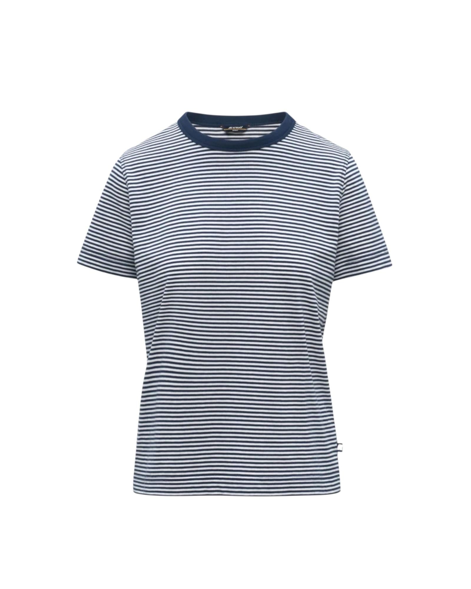 T-shirt girocollo a righe White Blue insignia K6127RW C06 K-WAY 
