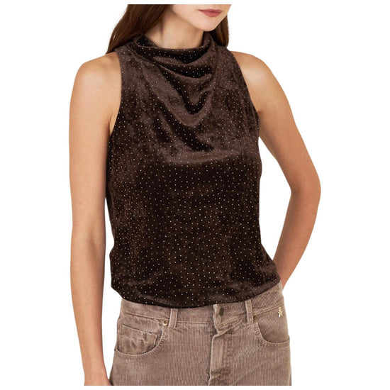Top con strass Marrone M38F1395 MARRONE SOUVENIR 
