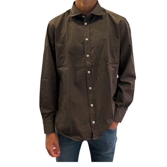Camicia uomo in cotone Testa di moro B1379 7 BASTONCINO 