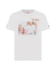 T-shirt bianca stampa e ricamo 