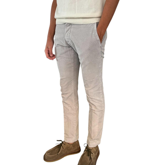 Pantalone Soho velluto mille righe Mid grey 005 SOHO VELVET MID GREY MODFITTERS 