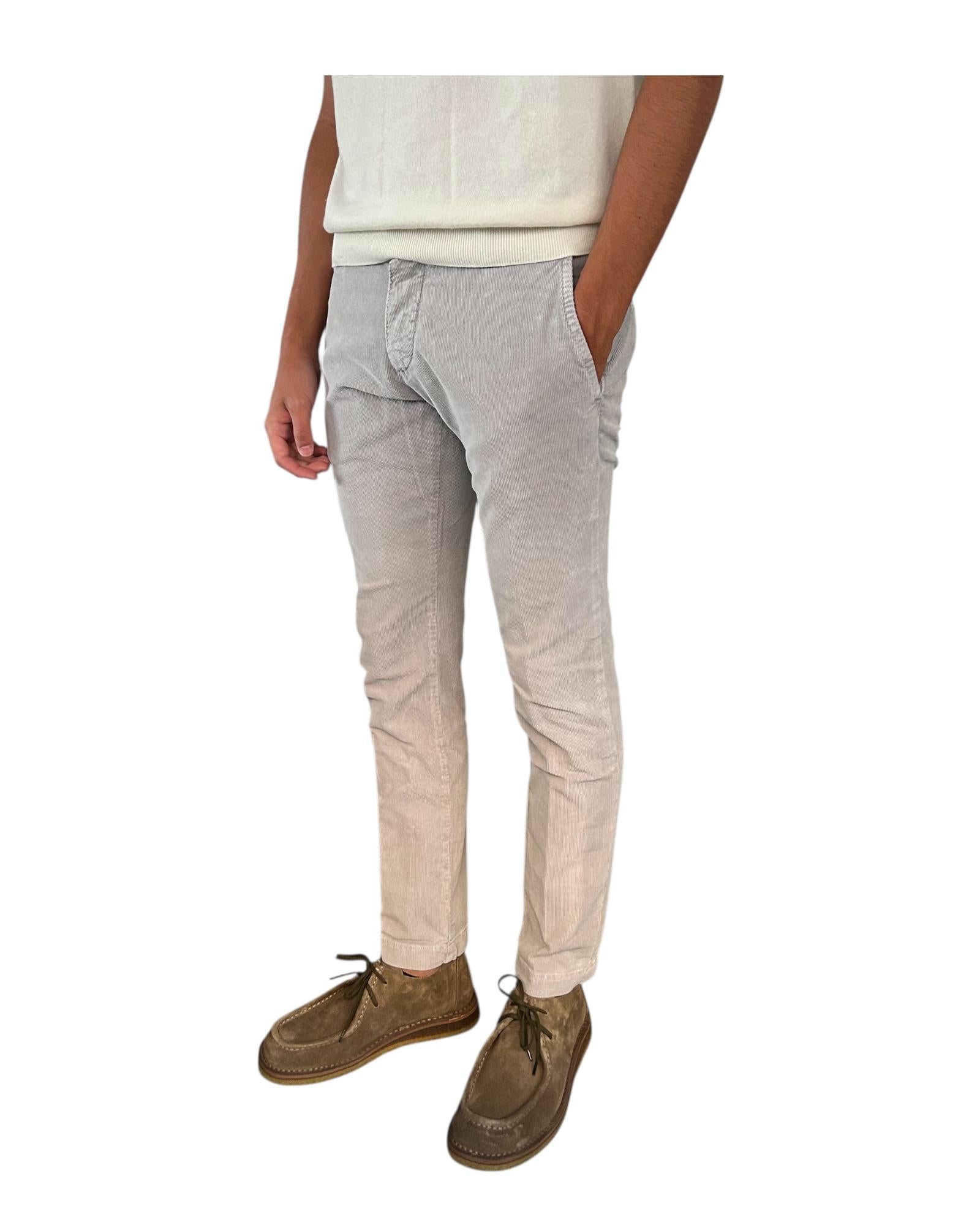 Pantalone Soho velluto mille righe Mid grey 005 SOHO VELVET MID GREY MODFITTERS