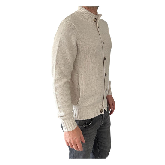 Cardigan con bottoni misto lana Sabbia 87077 405 CAVALIERI MILANO 