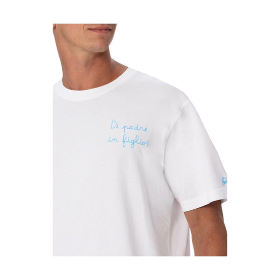 T-Shirt con ricamo Di padre in figlio POT0001 07445L MC2 SAINT BARTH 
