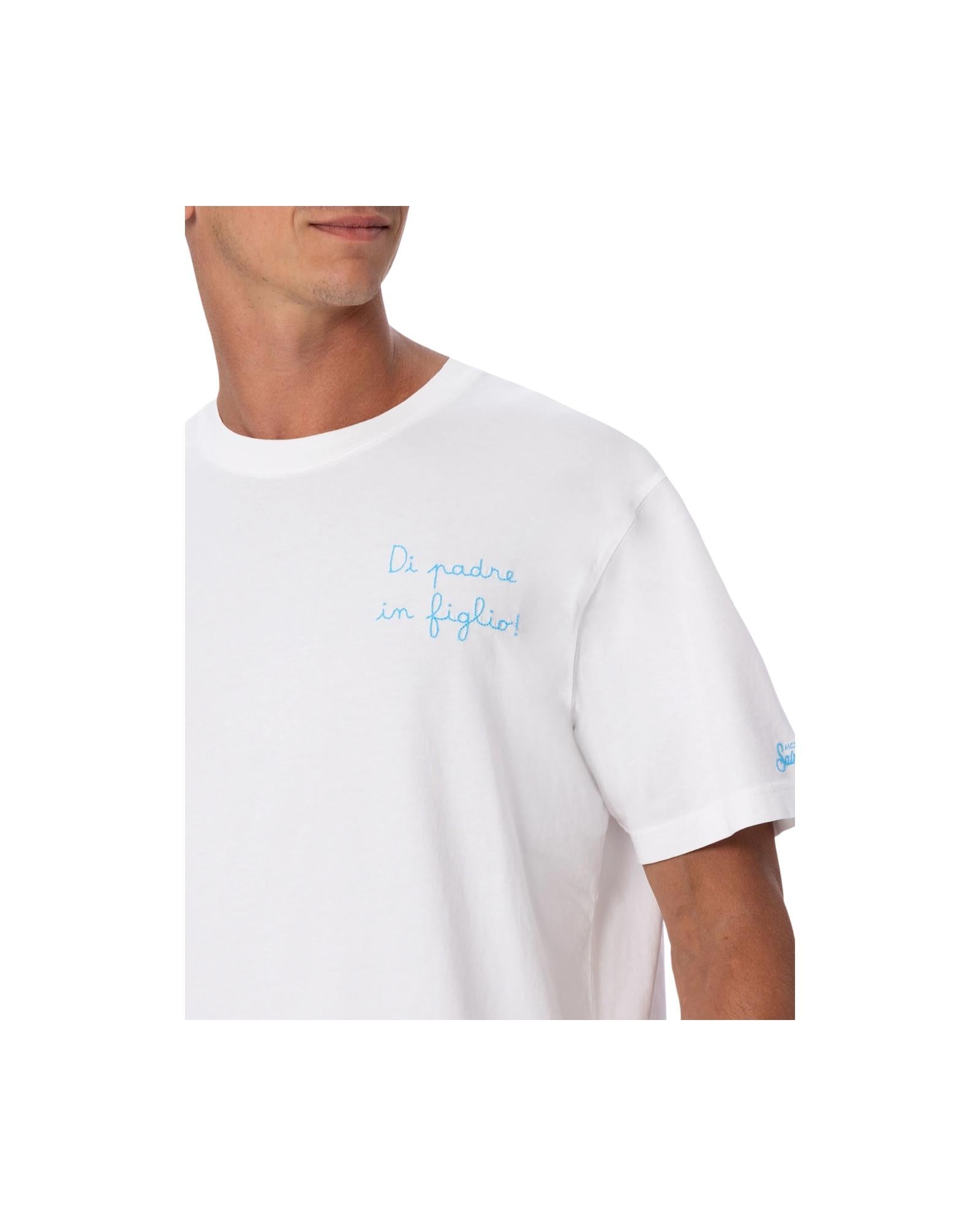 T-Shirt con ricamo Di padre in figlio POT0001 07445L MC2 SAINT BARTH 