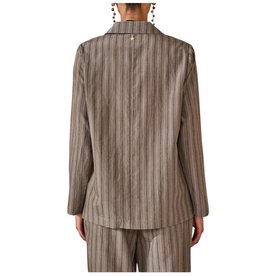 Giacca gessata doppiopetto S39M0365 GRIGIO SOUVENIR 