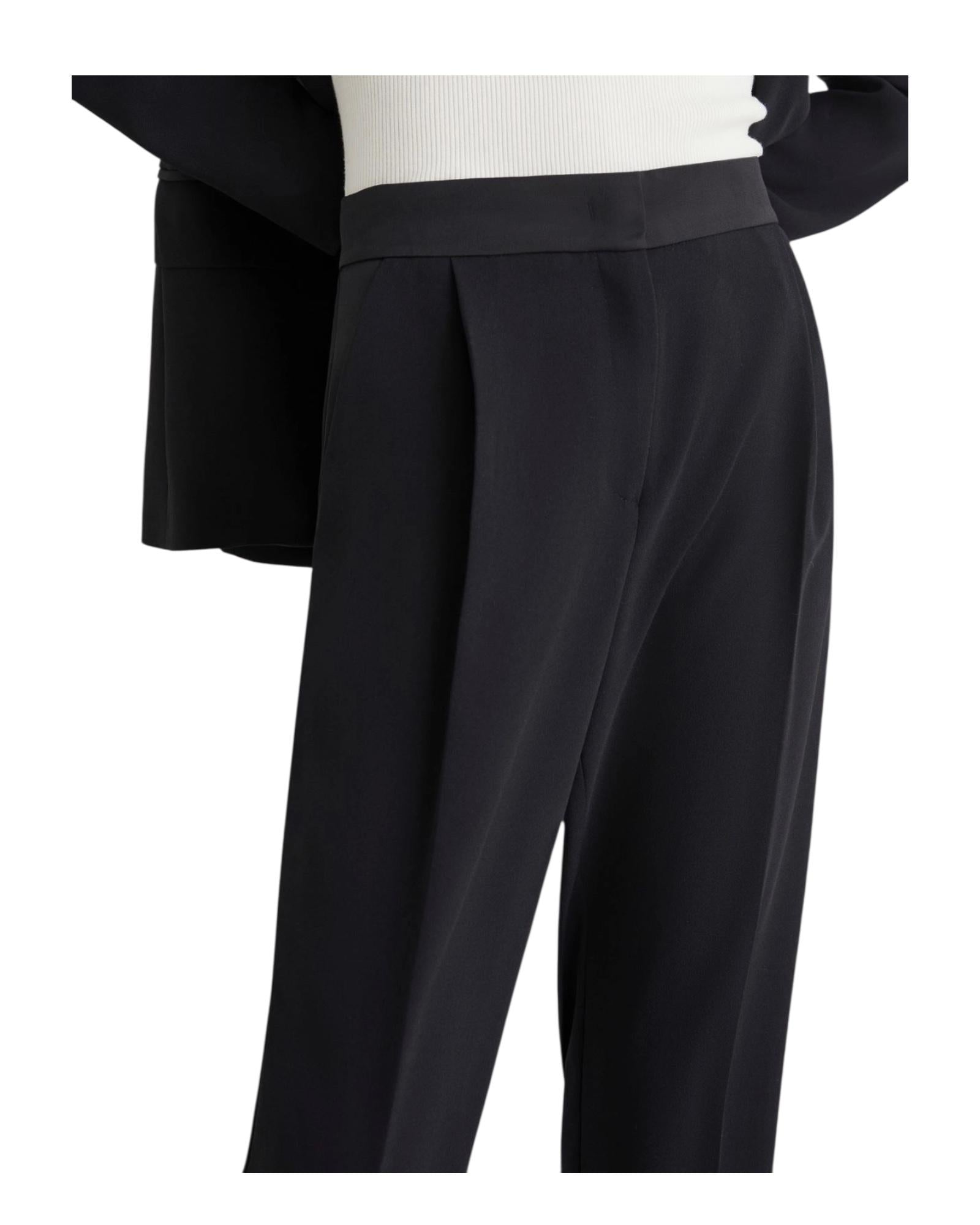 Pantaloni Izabel in ever satin riciclato, nero. IZABEL 002 MARELLA 
