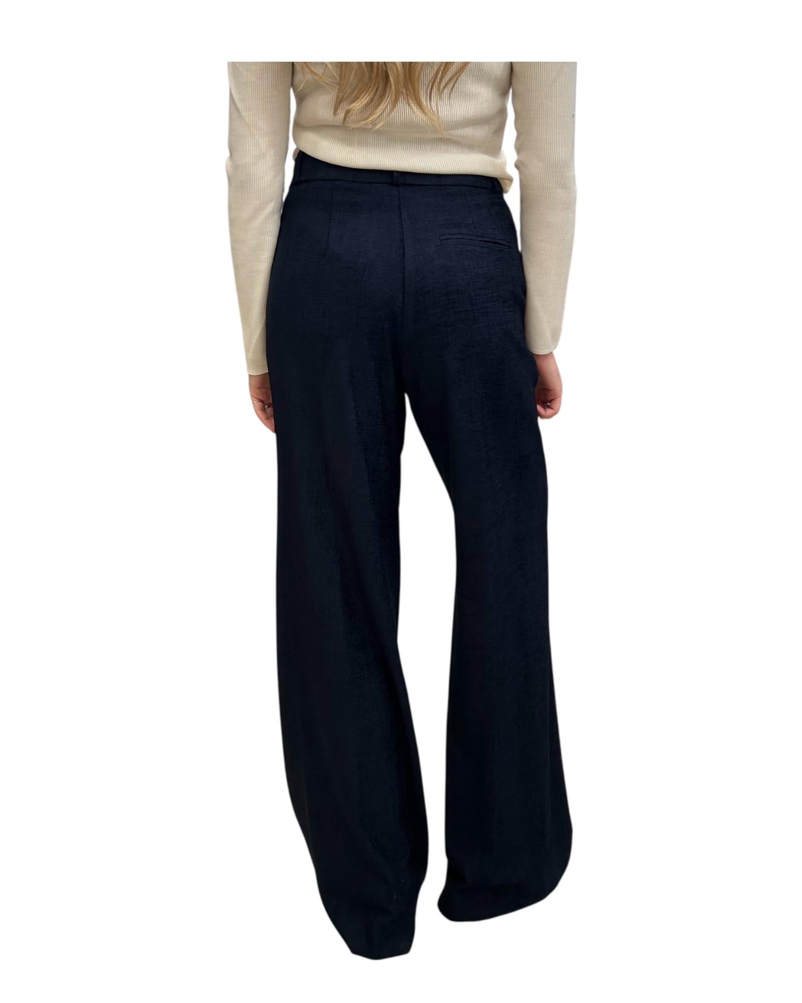 Pantalone Palazzo in velluto lavorato Blu PCB P033 004 haveone 