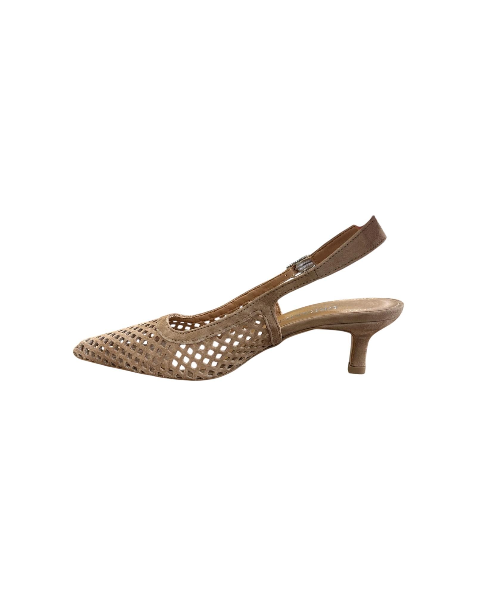 Slingback traforato in camoscio Camel 260 CAMOSCIO CAMEL DREAMER 