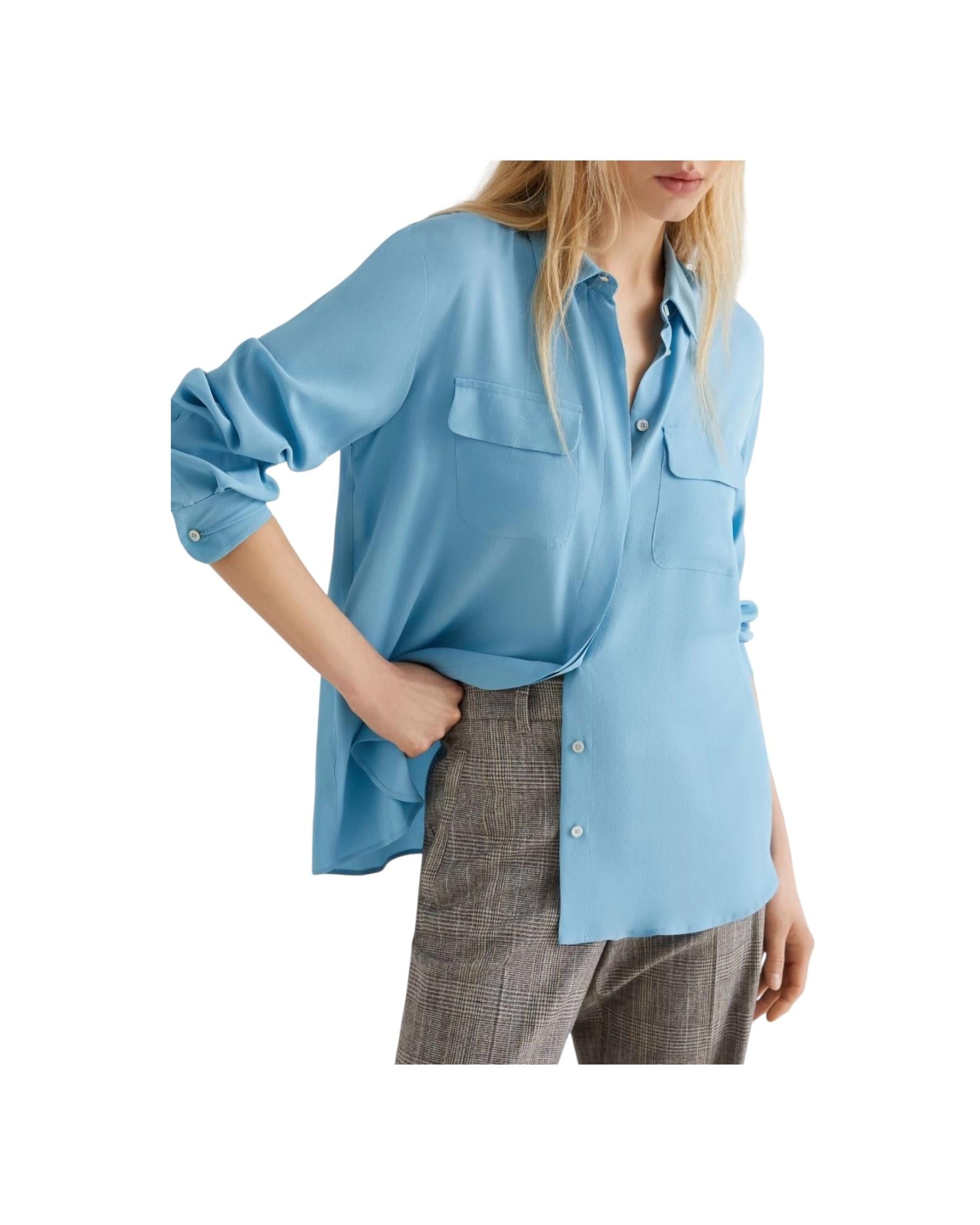 Camicia in misto seta Celeste CALABRA 003 MARELLA 