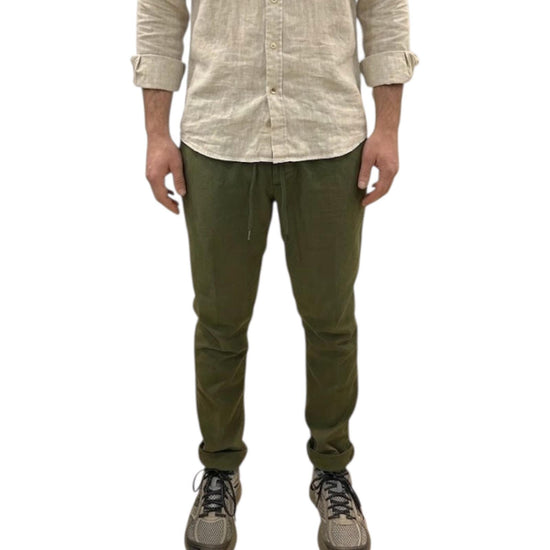 Pantalone Bristol misto lino Military 019 BRISTOL MISTO LINO OLD MILITARY GREEN MODFITTERS 