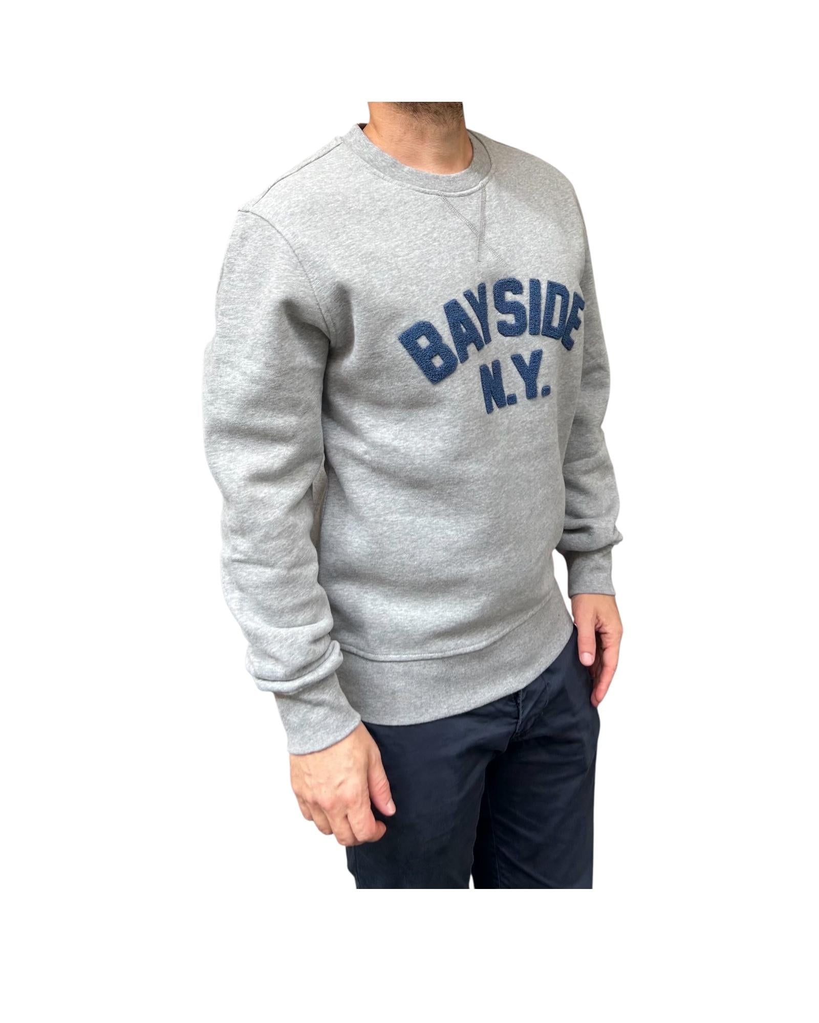 Felpa uomo in cotone Grey melange GR4007 0013 GREY MELANGE BL'KER 