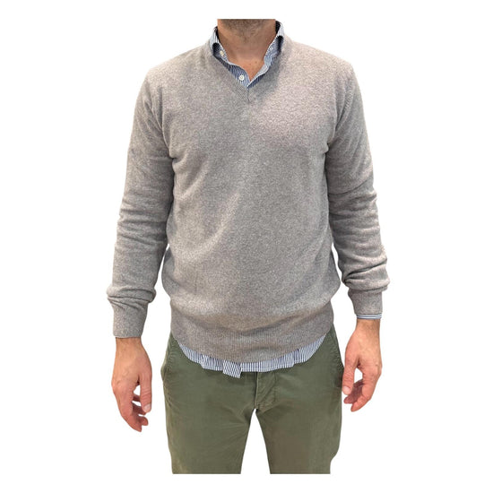 Maglione scollo a V Grigio 15056 114 RETOIS 