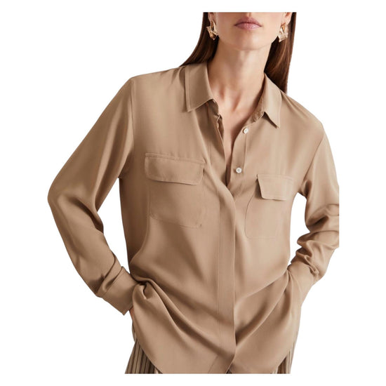 Camicia in crêpe di misto seta Beige FEBE 002 MARELLA 