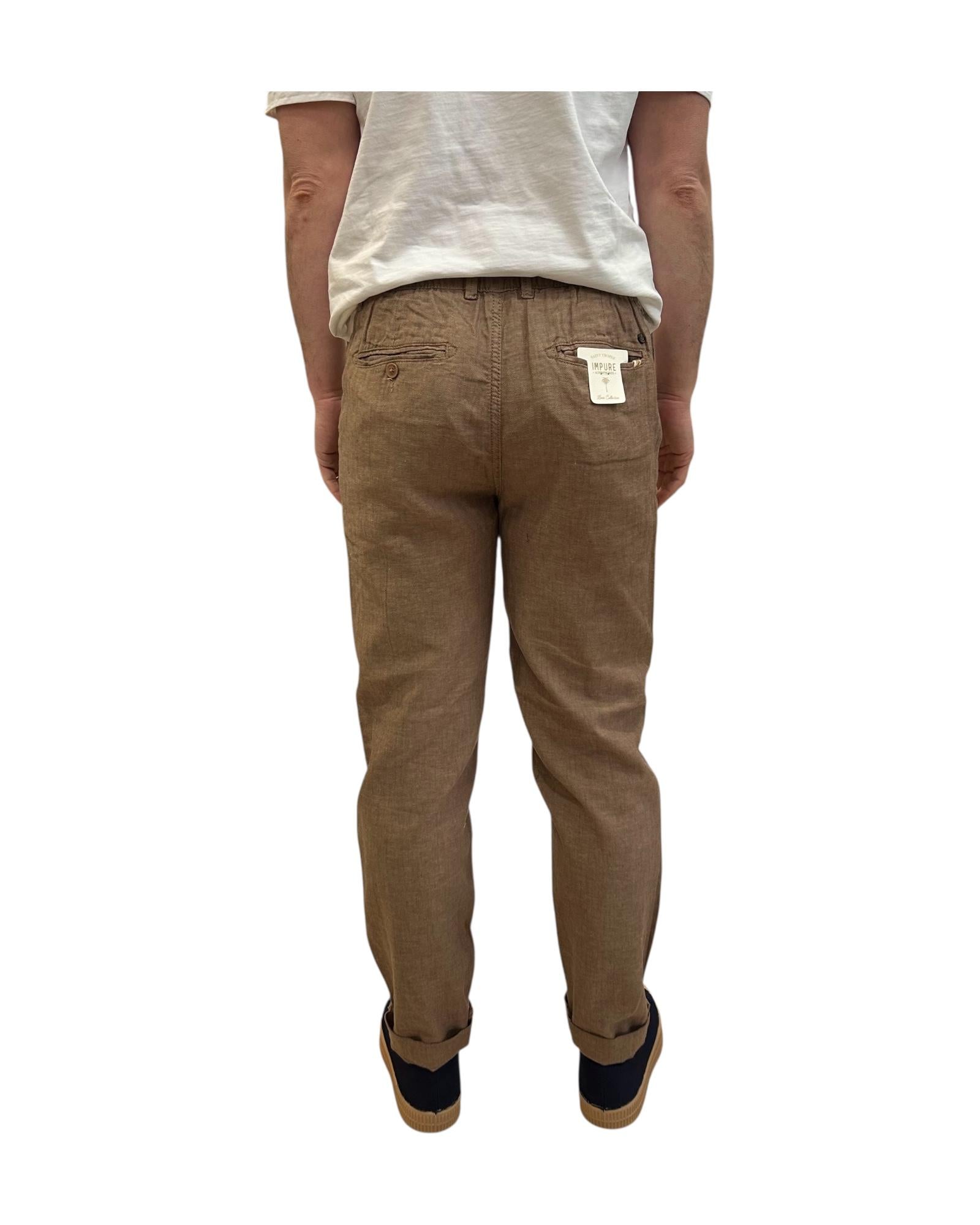 Pantalone misto misto Herringbone Mud MILES102 MLNC43 IMPURE