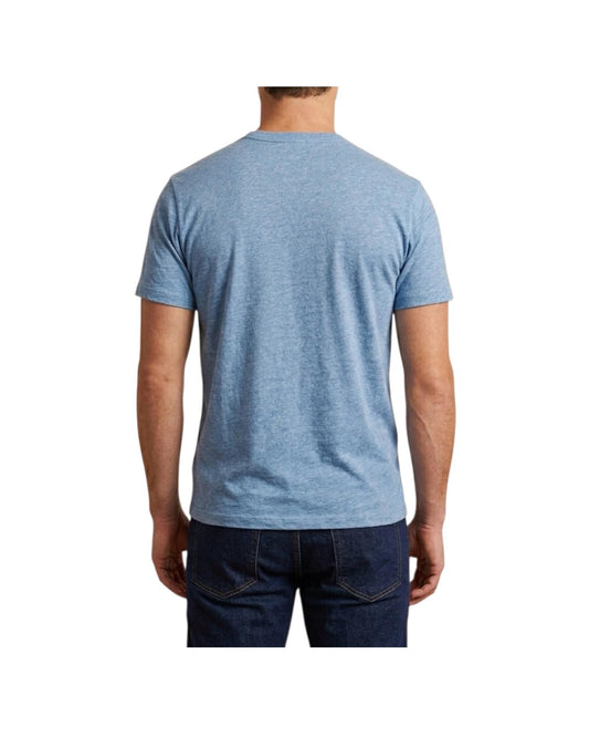 T-Shirt in puro lino con logo ricamato Dusty blu ECS0003 00143L MC2 SAINT BARTH 