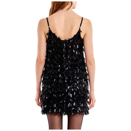 Canotta Tulle e Paillettes Nero TF0475 NERO VICOLO 