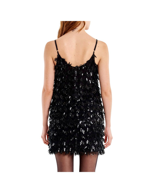 Canotta Tulle e Paillettes Nero TF0475 NERO VICOLO 