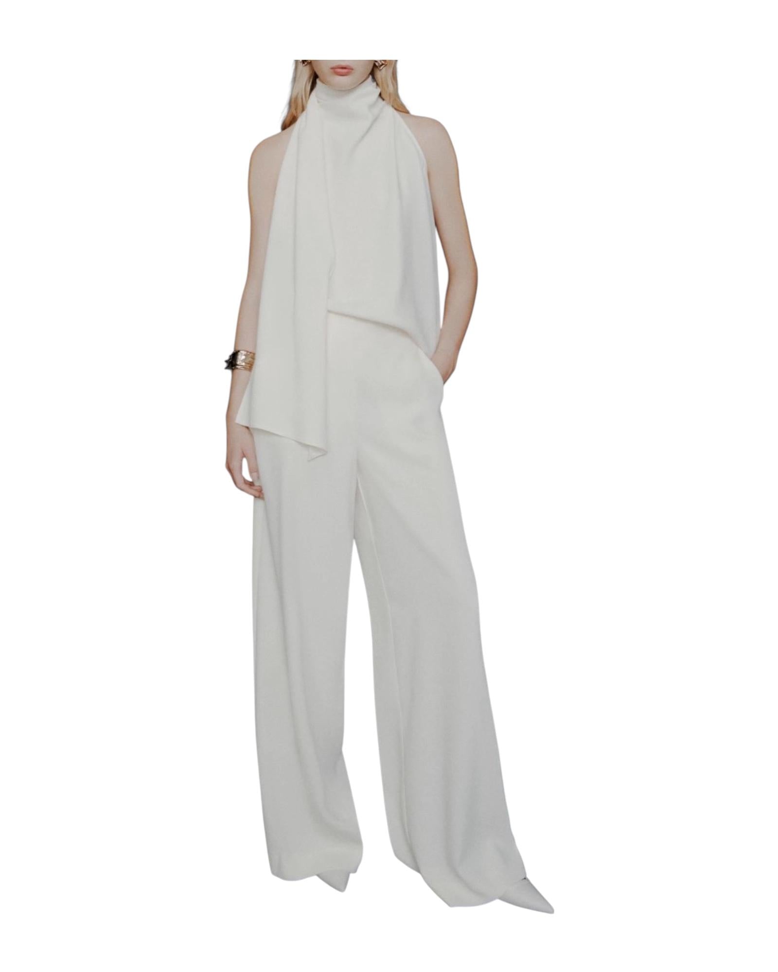 Pantalone ampio in envers satin Bianco CAMPO 001 MARELLA 