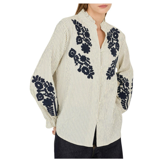 Camicia con ricamo floreale D39V1111 FANTASIA SOUVENIR 