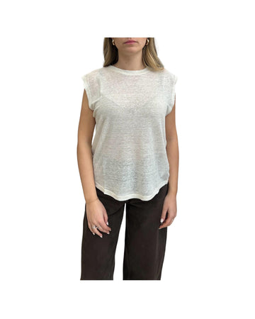 T-shirt in lino Bianco JOSI BIANCO CHS 