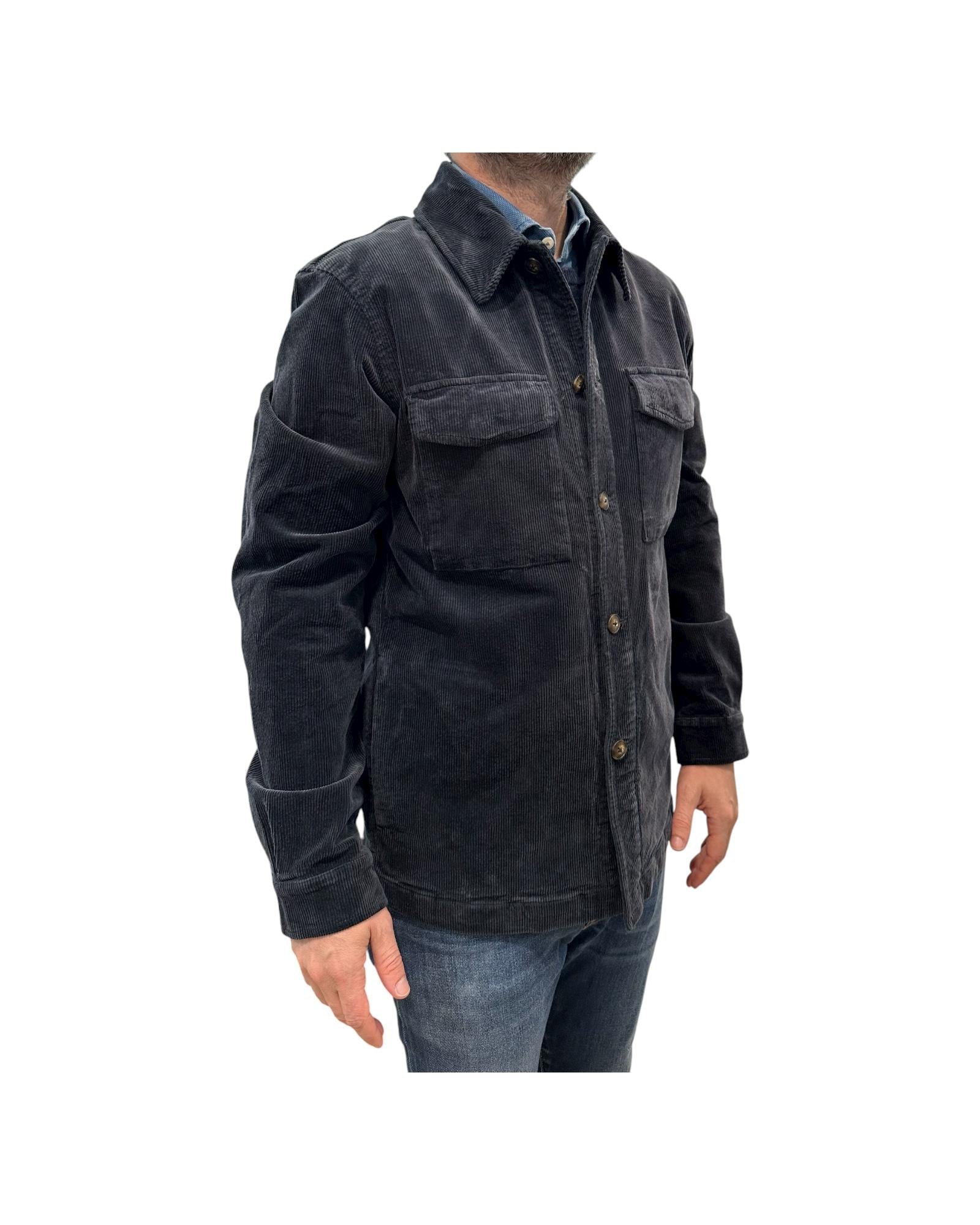 Overshirt in velluto Navy blue AU26W04OS PA1547 NAVY BLUE Alley docks 