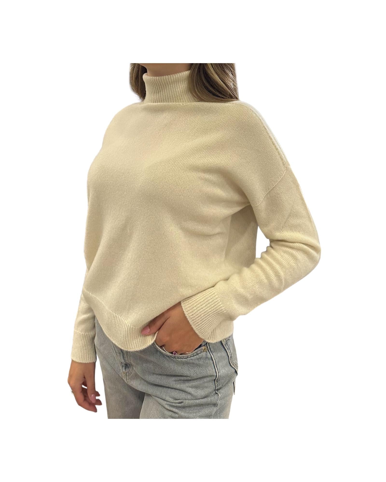 Maglione collo alto in cashmere Crema 85882 101 RETOIS 