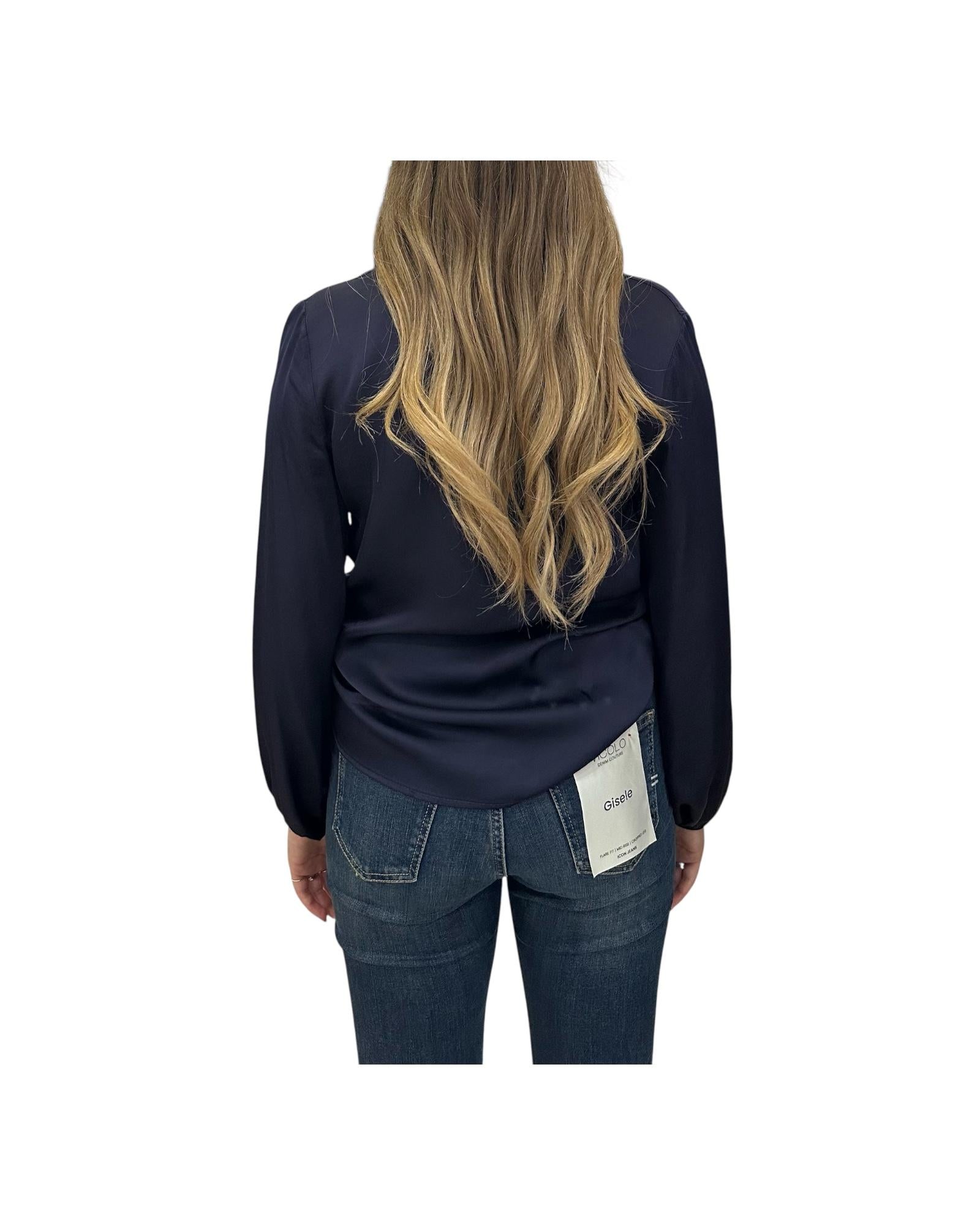 Blusa con scollatura drappeggiata Night CWG P013 394 haveone 