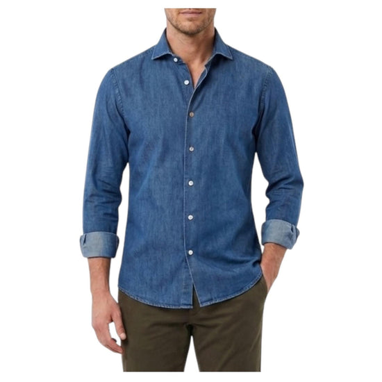 Camicia Uomo in cotone Denim B4319 UNICO BASTONCINO 