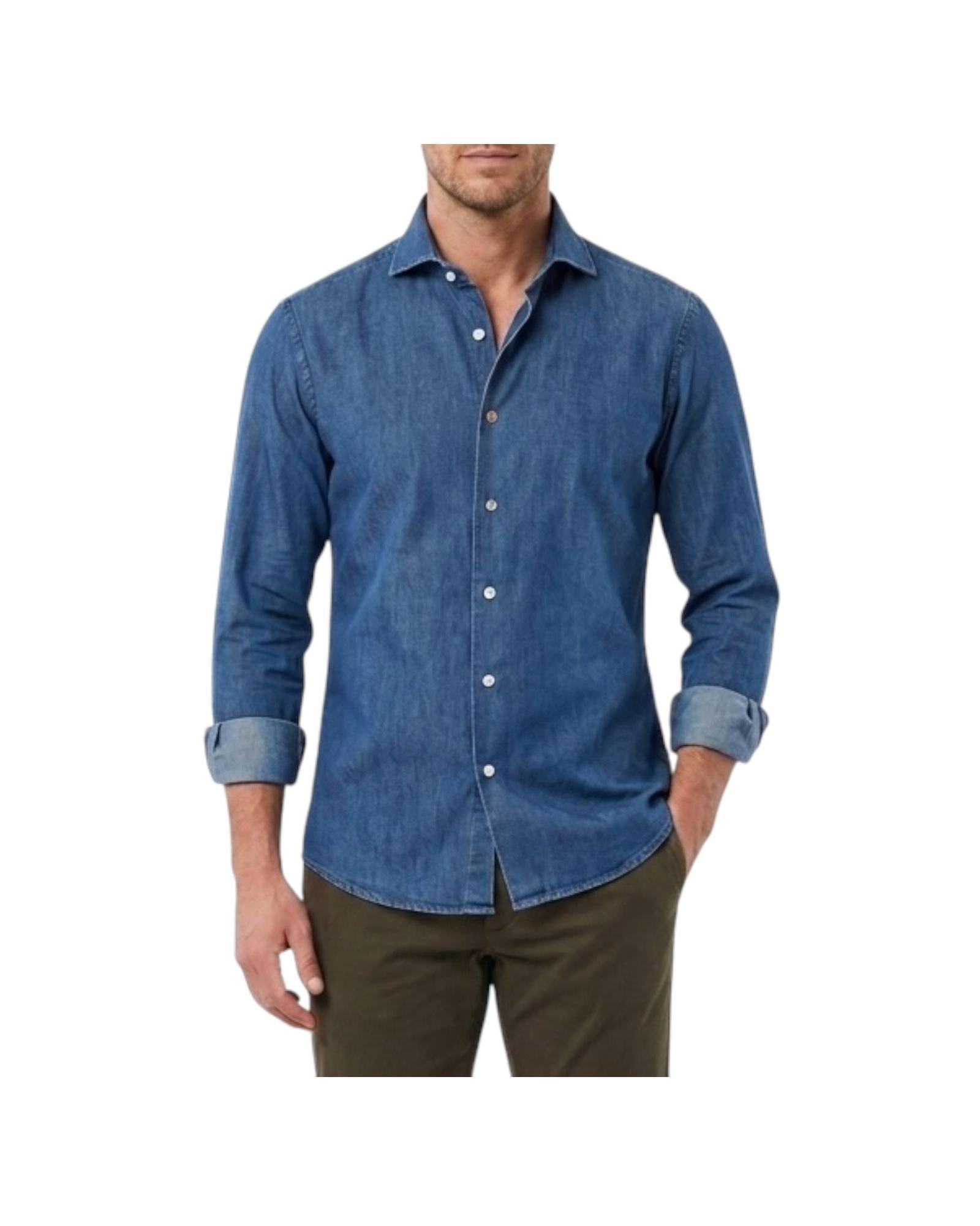 Camicia Uomo in cotone Denim B4319 UNICO BASTONCINO 