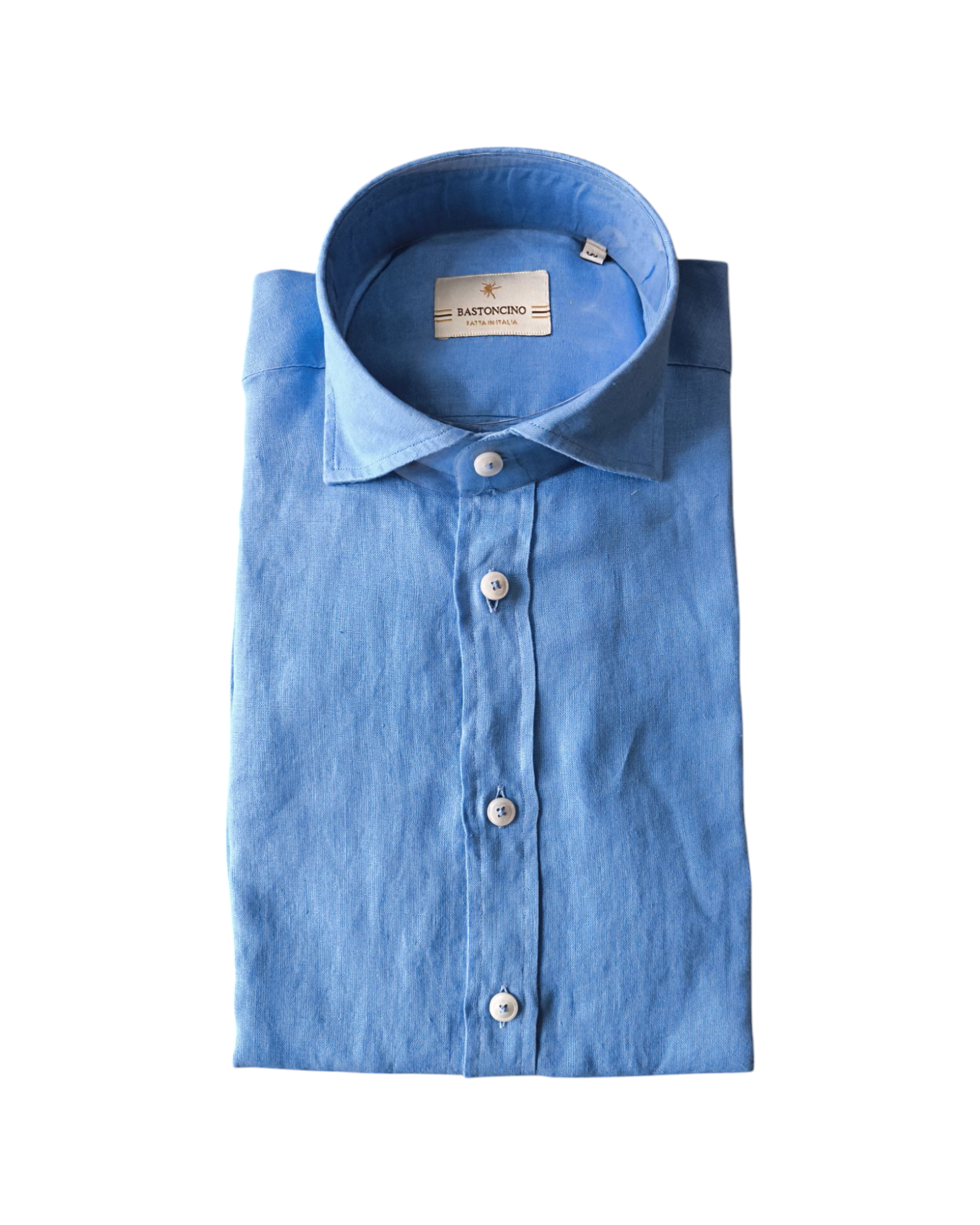 Camicia Simo uomo in lino Azzurro B050 4 BASTONCINO 