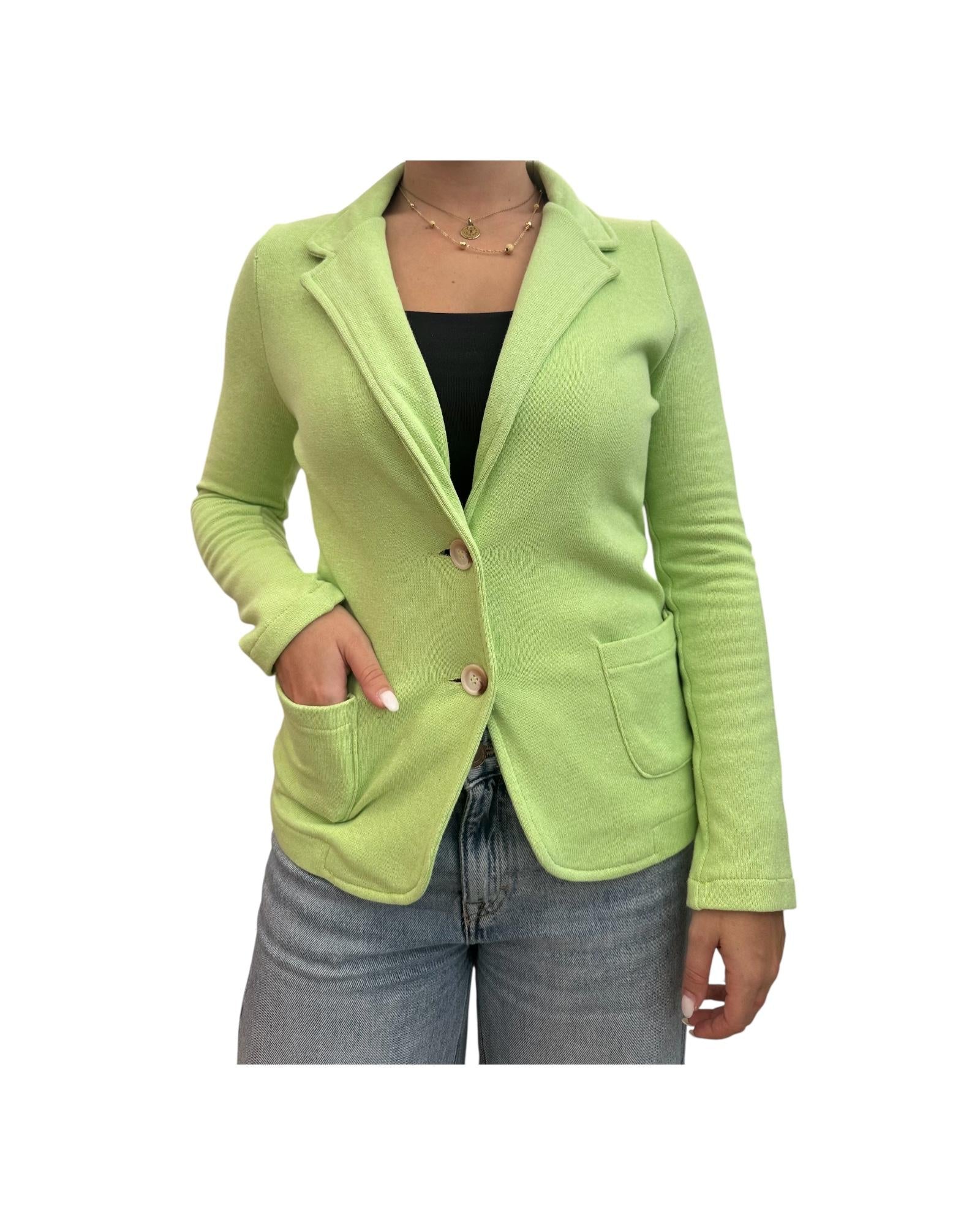 Blazer in cotone Verde GIACCA COTONE VERDE LIME SUSAN DI 