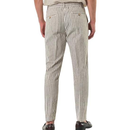 Pantalone misto lino righe Army Green AU25S32PA PA1413 ARMY GREEN Alley docks 