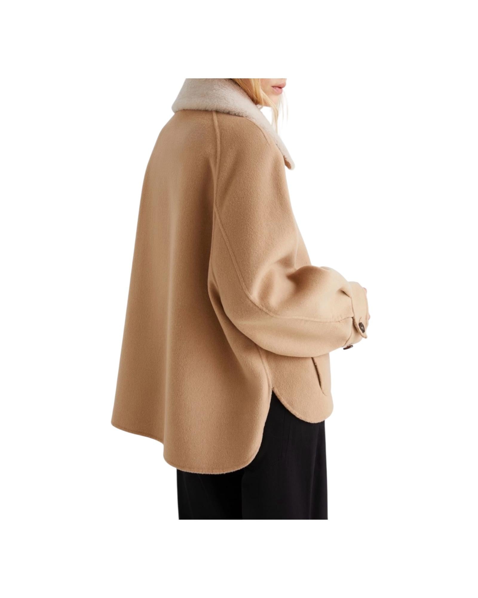 Giaccone in double di misto lana Cammello GETTONE 001 MARELLA