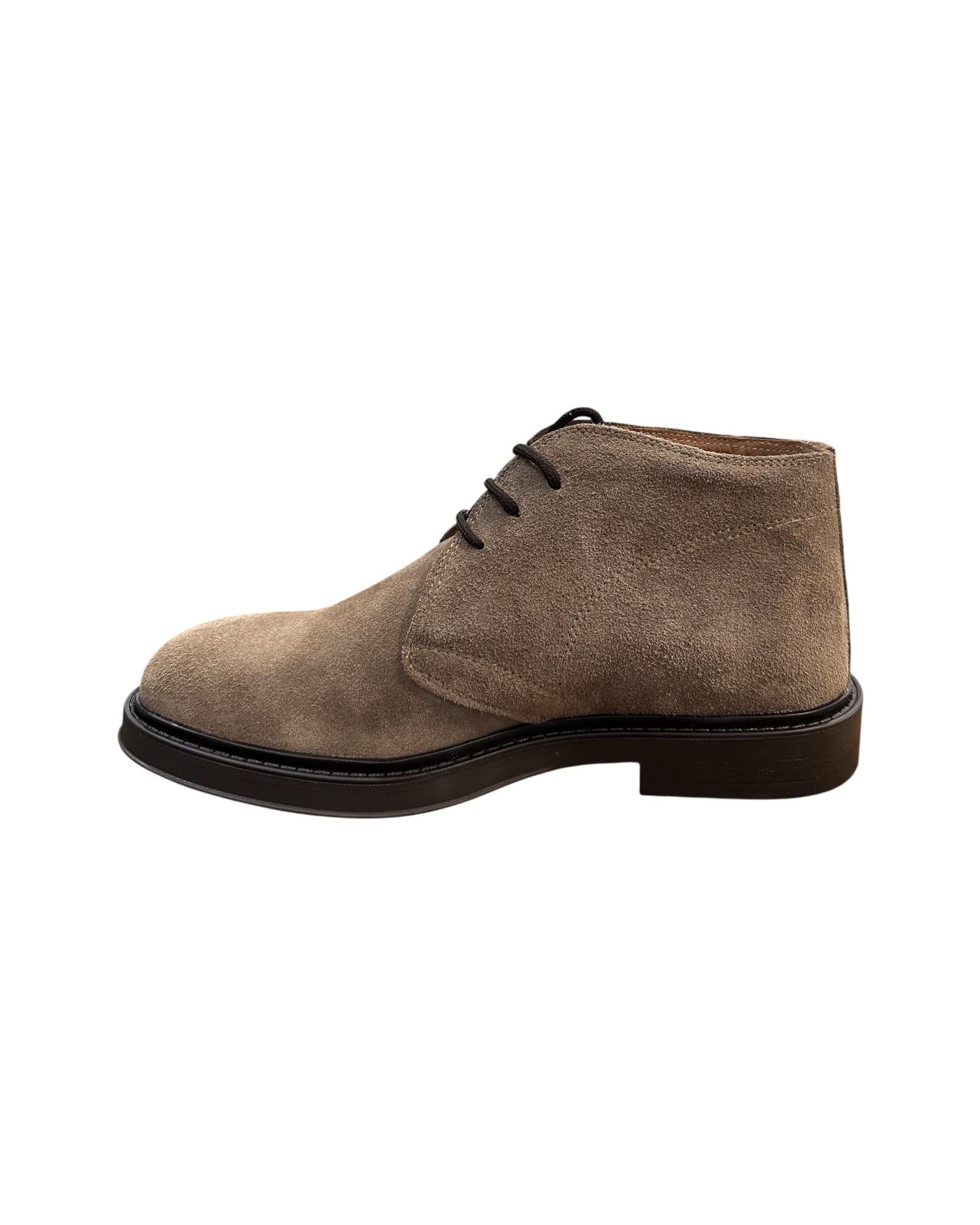 Stivaletto uomo in camoscio Tortora 30200 TORTORA Antico calzaturificio artigiano
