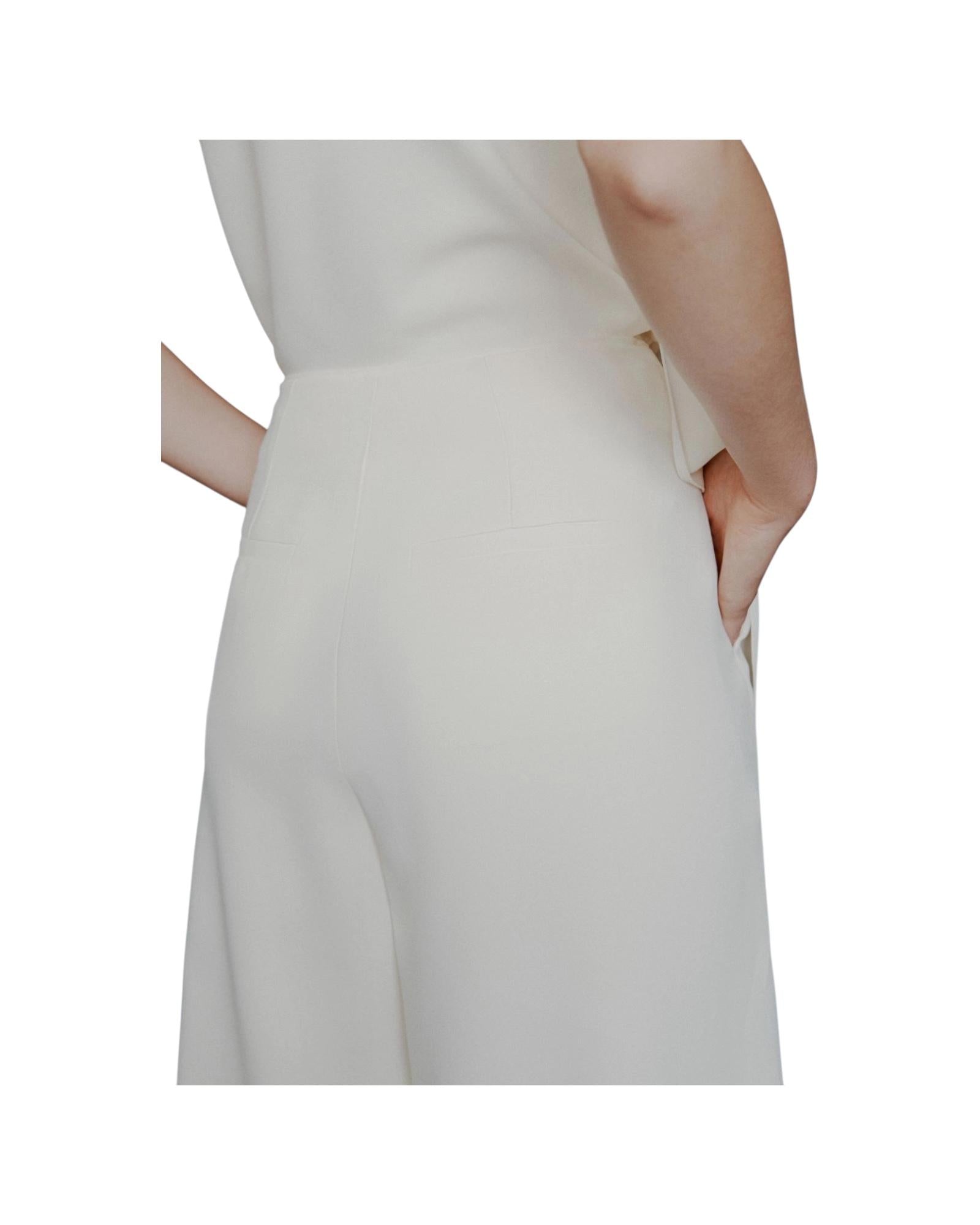 Pantalone ampio in envers satin Bianco CAMPO 001 MARELLA 