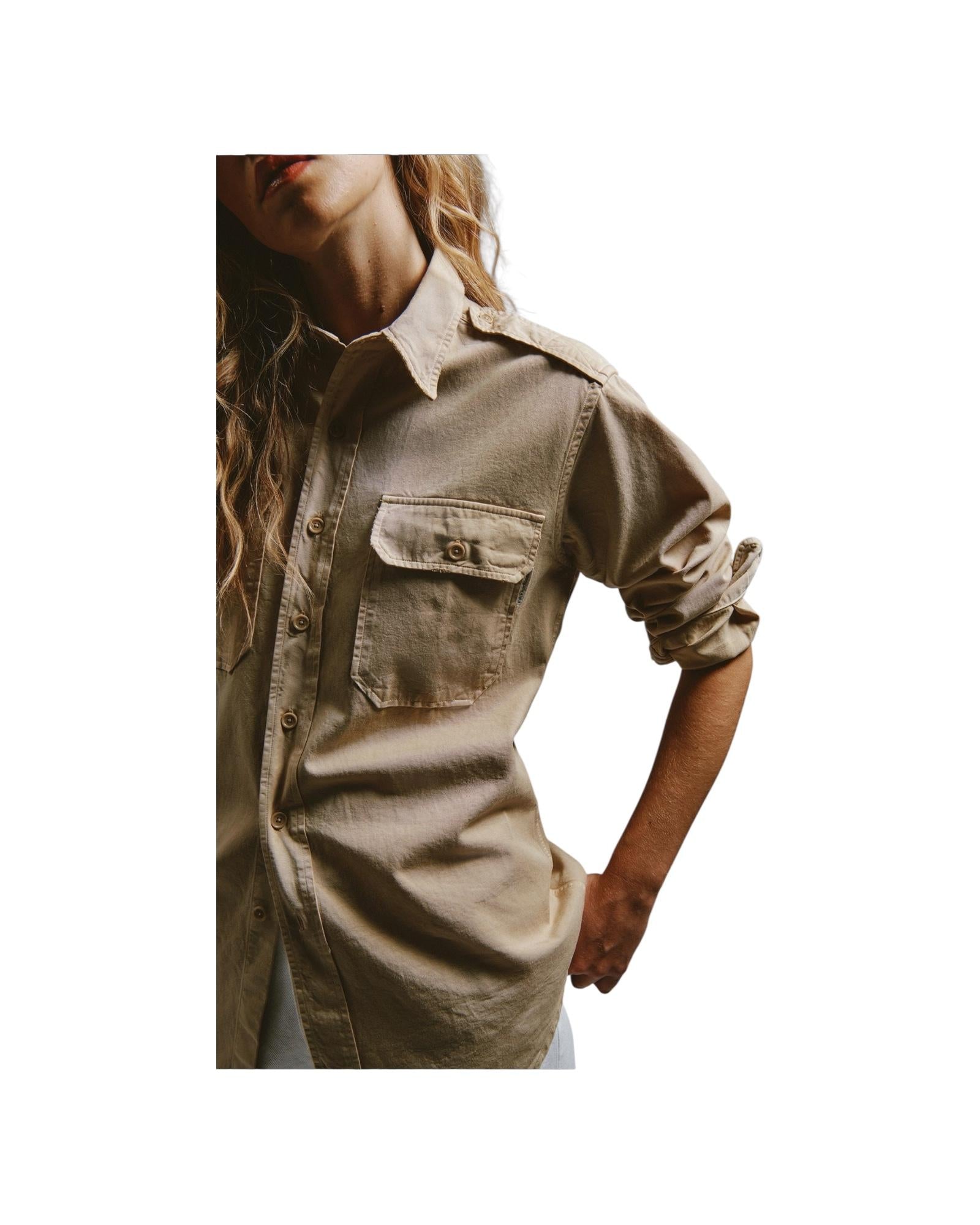EVA X ROY ROGER'S - Camicia military in gabardina RND90353P4732718 C0012 ROY ROGER'S 
