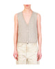Gilet in maglia lurex pietra