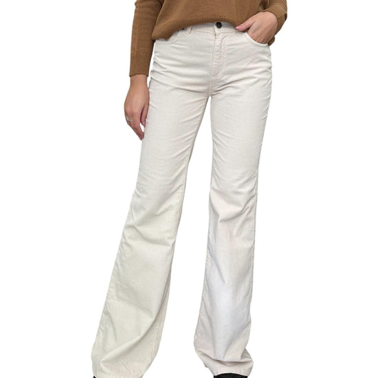 Pantalone Eos a zampa in velluto Ecru EOS 5 ECRU God save denim 