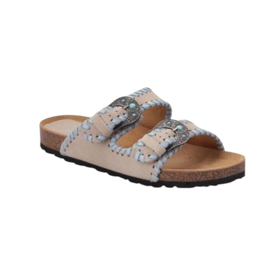 Sandali Buckle Beat Suede Visone sky BUCKLE BEAT SUEDE VISONE SKY TAJI 