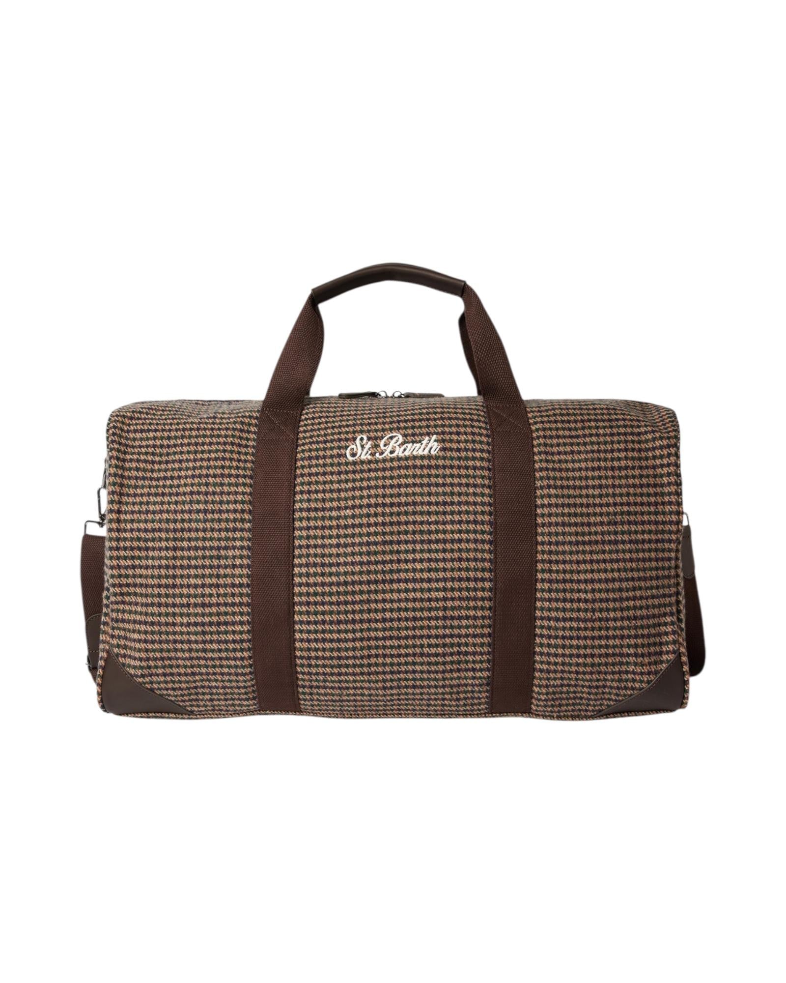 Borsone da viaggio in lana Pied de poule Marrone JTEL0010 00188I MC2 SAINT BARTH 